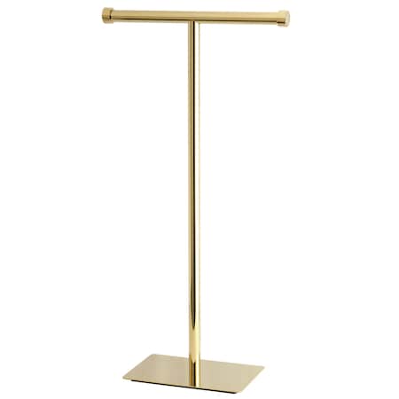 Kingston Brass Claremont Freestanding Toilet Paper Stand, Polished Brass CC8102